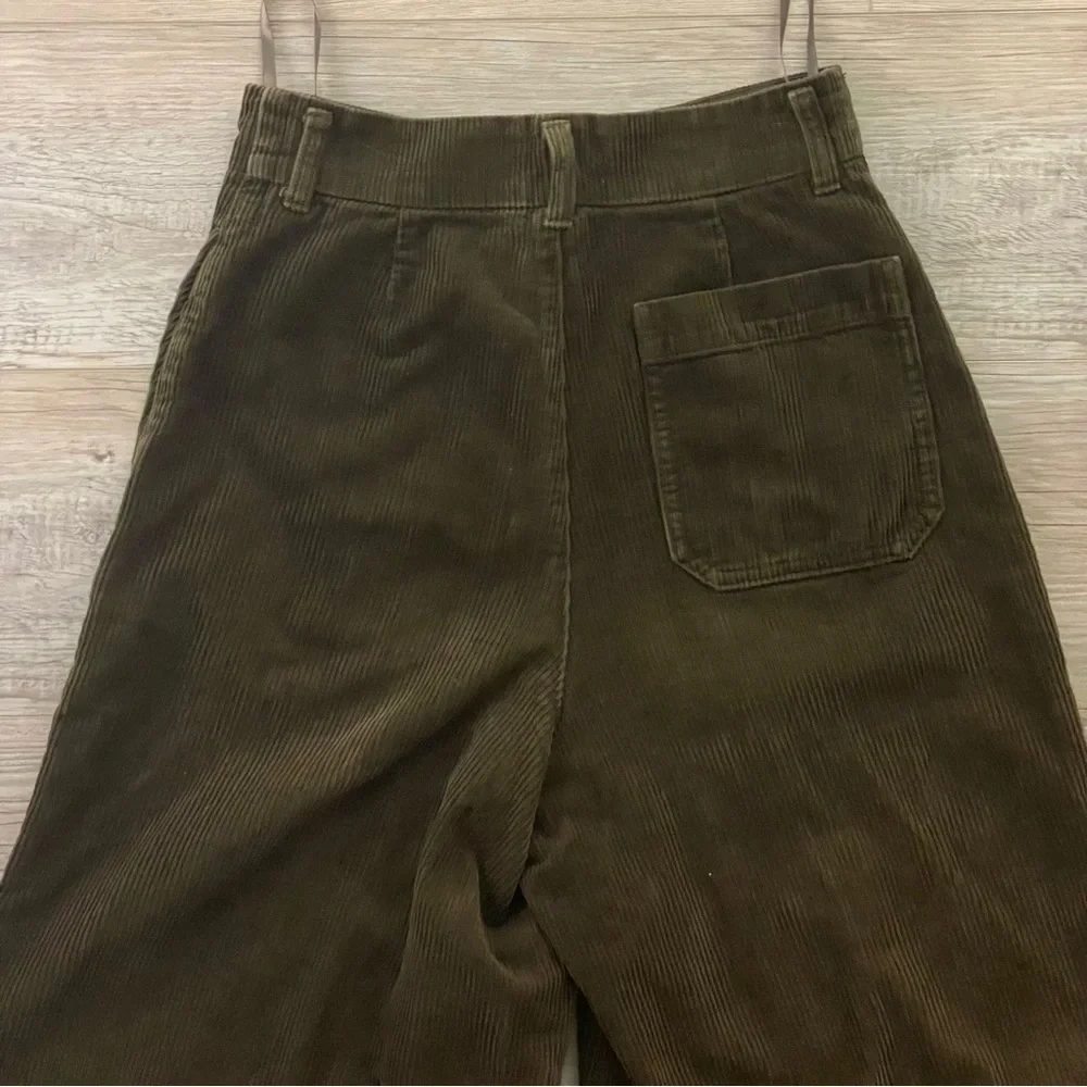 Olive Green Corduroy Culottes - Picture 3 of 5